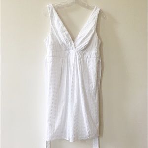 White Cotton Eyelet Dress - Sz. 10